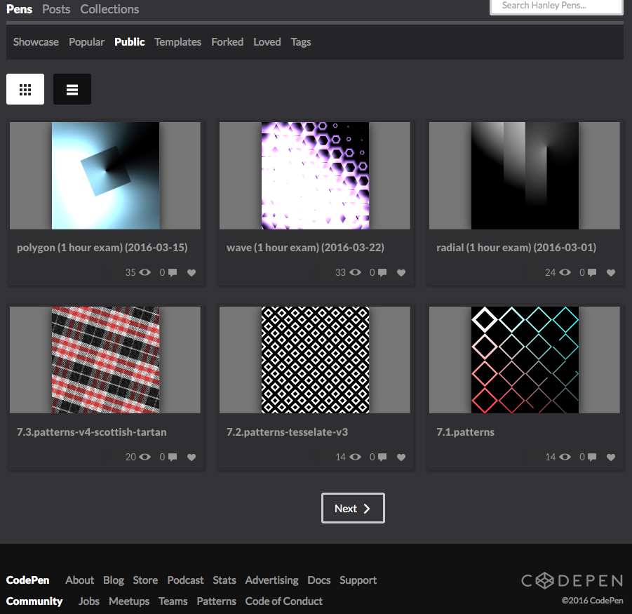 codepen snapshot