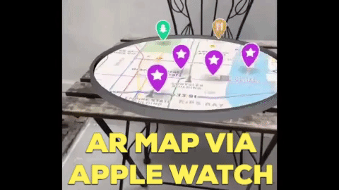 animated gif of a circular map in augmented reality